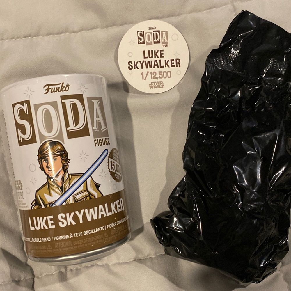 Unopened luke skywalker funko soda pop